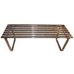 Milo Baughman Chrome  Slat bench or table.