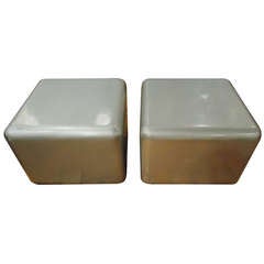 Pair of Milo Baughman For Thayer Coggin  Cube Tables/ Stools