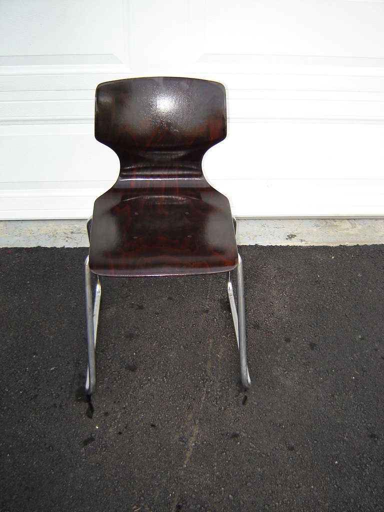 Rare Mid Century Elmar Flototto Rosewood Side Chair In Excellent Condition For Sale In Redding, CT