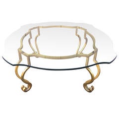 Gilt Iron and Scalloped Glass Coffee Table 6