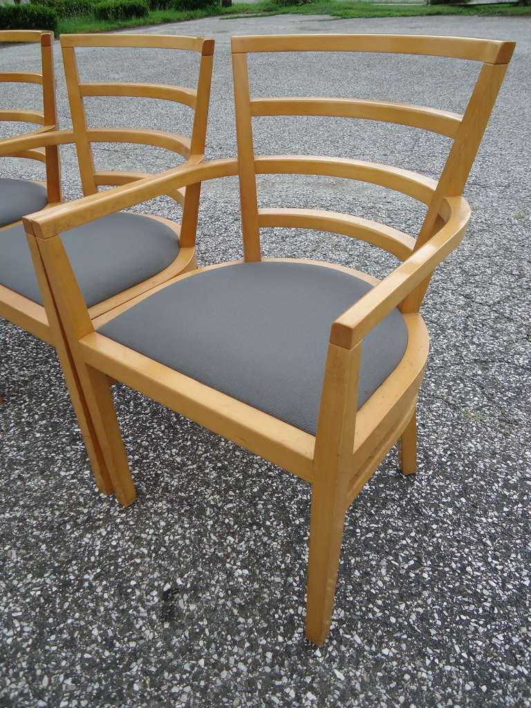 Post-Modern Set of 4 Raul de Arms Signed Knoll Studio Arm Chairs