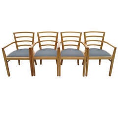 Set of 4 Raul de Arms Signed Knoll Studio Arm Chairs