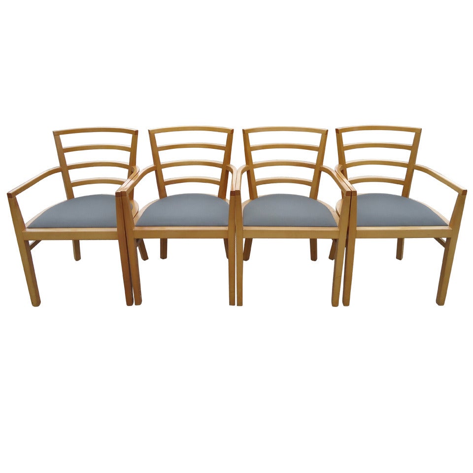 Set of 4 Raul de Arms Signed Knoll Studio Arm Chairs