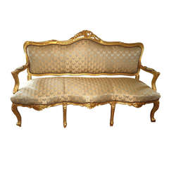 French Gilt Sofa in the Style of Louis XVI 7