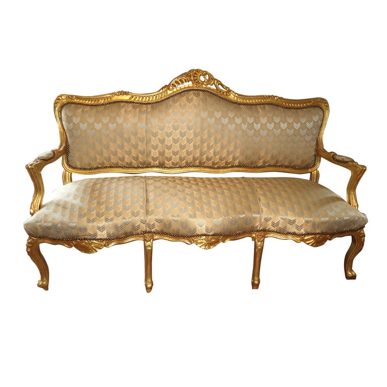 French Gilt Sofa in the Style of Louis XVI at 1stDibs