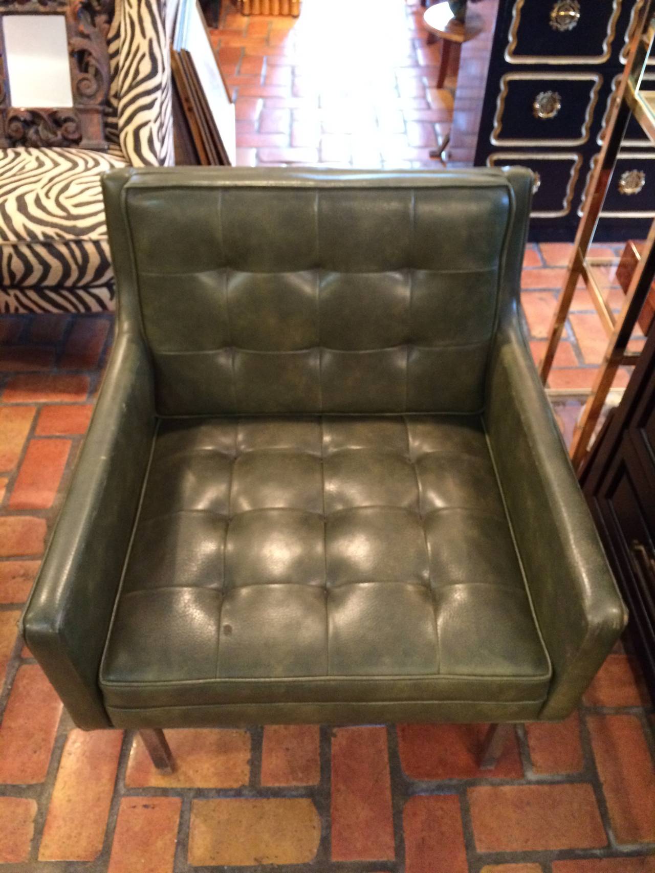 MidCentury Modern Tufted Sofa and Chair Set at 1stDibs
