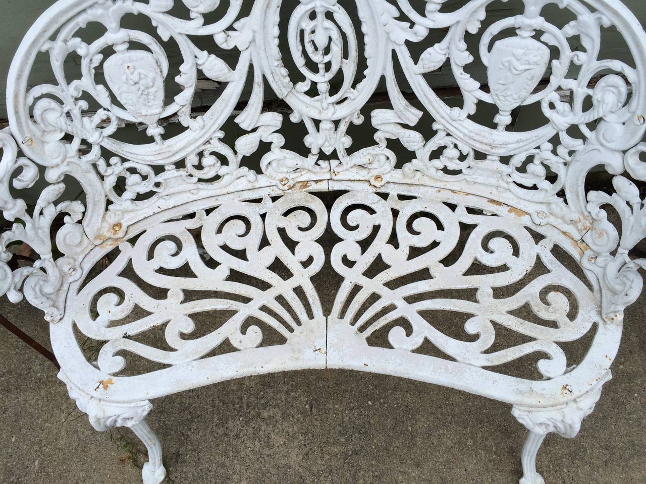 vintage cast iron bench