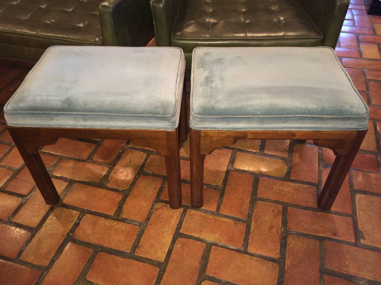 Hollywood Regency Pair of Ethan Allen Stools