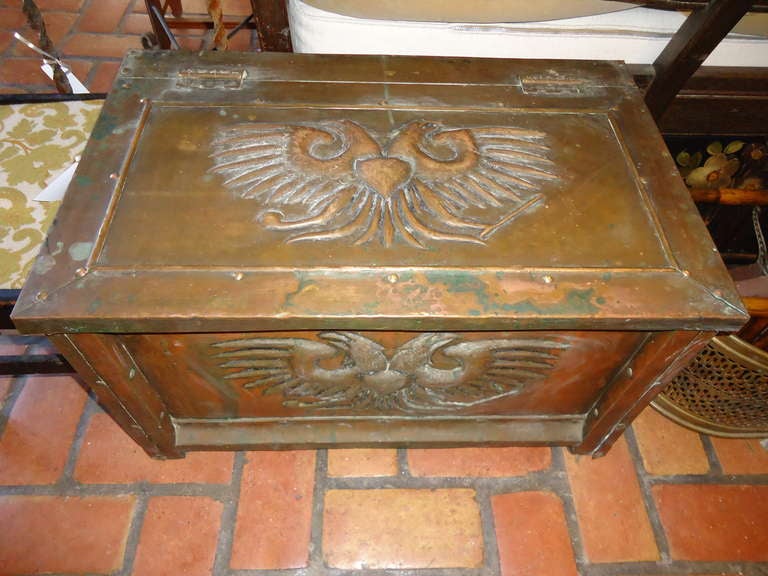 Antique Brass Firewood Box In Good Condition In Redding, CT