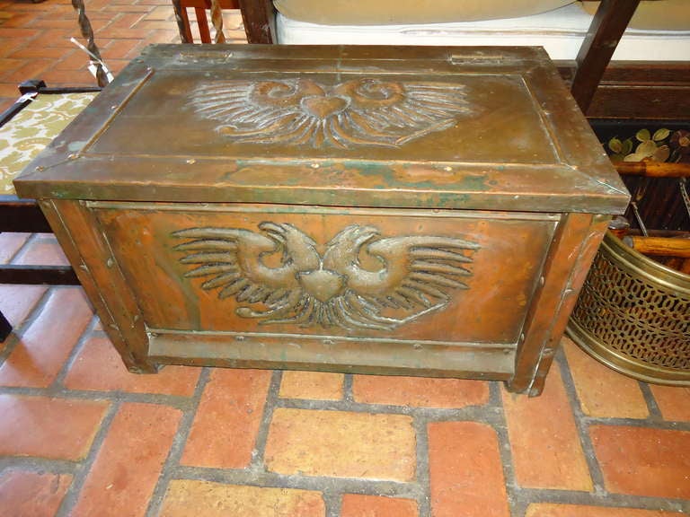 19th Century Antique Brass Firewood Box