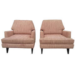 Pair of Sculptural Mid Century Lounge Chairs