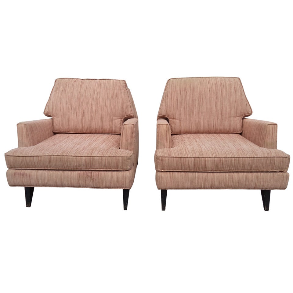 Pair of Sculptural Mid Century Lounge Chairs