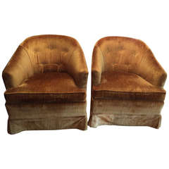 Vintage Pair of Hollywood Regency Club Chairs