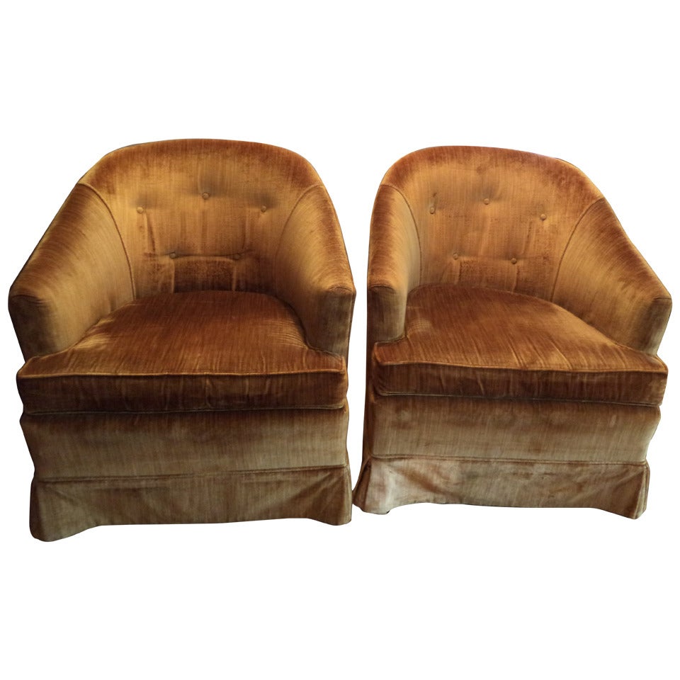 Pair of Hollywood Regency Club Chairs