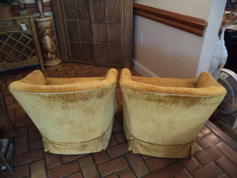 Late 20th Century Pair of Hollywood Regency Club Chairs