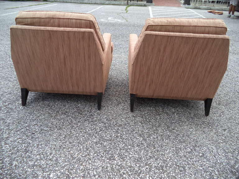 Upholstery Pair of Sculptural Mid Century Lounge Chairs