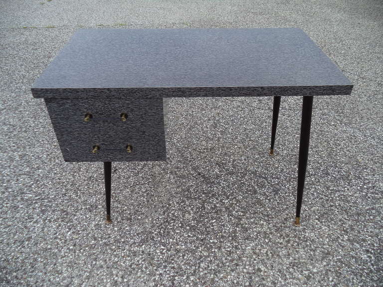 Laminated Mid-Century Paul McCobb Style Desk with Cerused Style Laminate