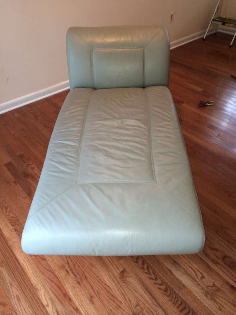 American Mid Century Chrome and Leather Chaise Lounge