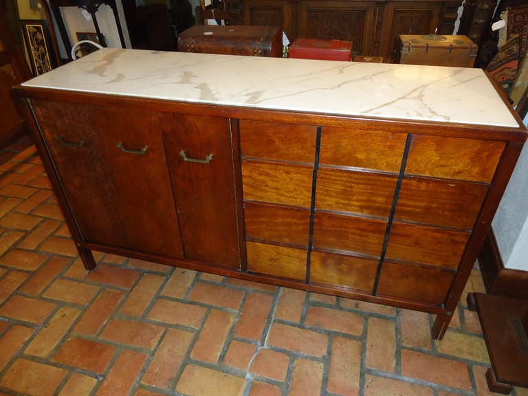 American Marble Top Mid-Century Credenza by Martinsville
