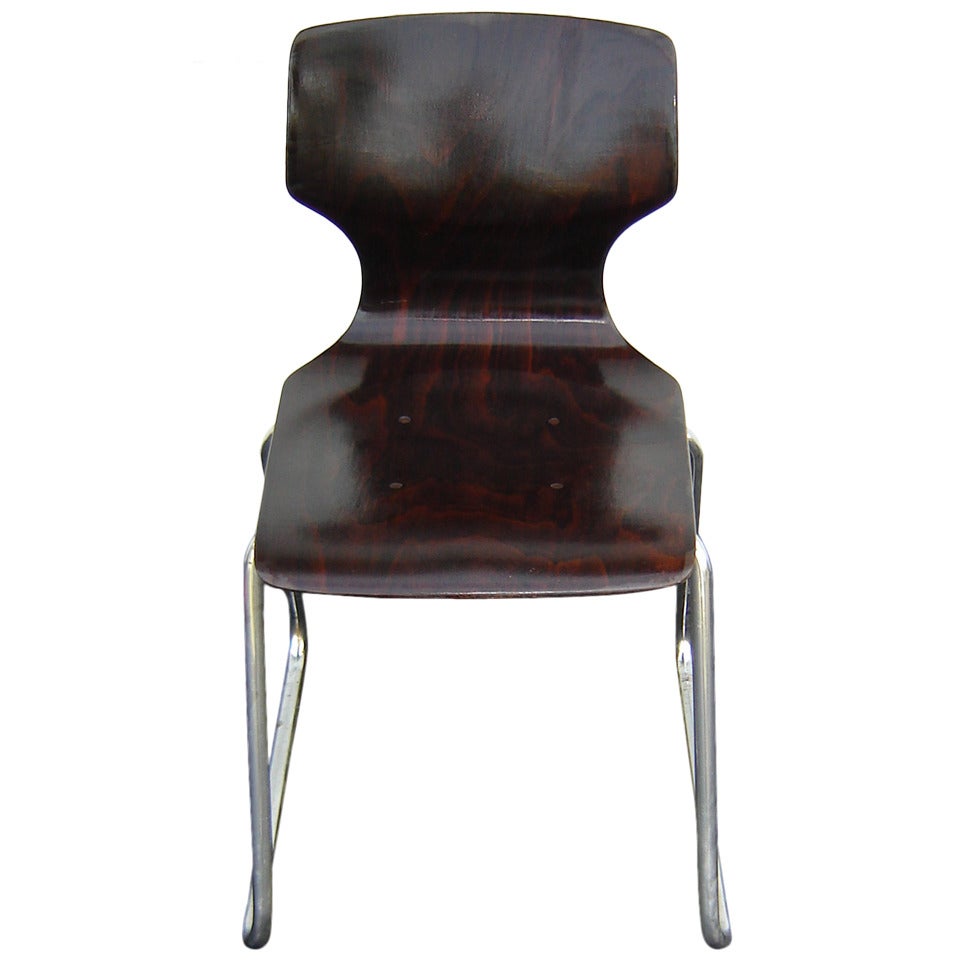 Rare chaise d'appoint Elmar Flototto en bois de rose du milieu du siècle dernier