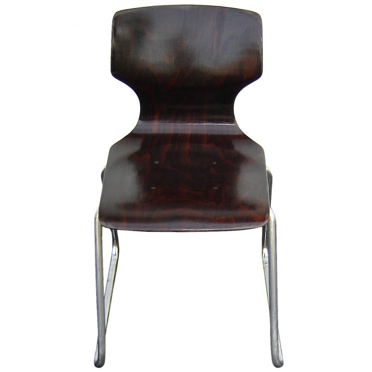 Rare Mid Century Elmar Flototto Rosewood Side Chair For Sale