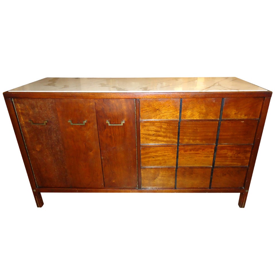 Marble Top Mid-Century Credenza by Martinsville