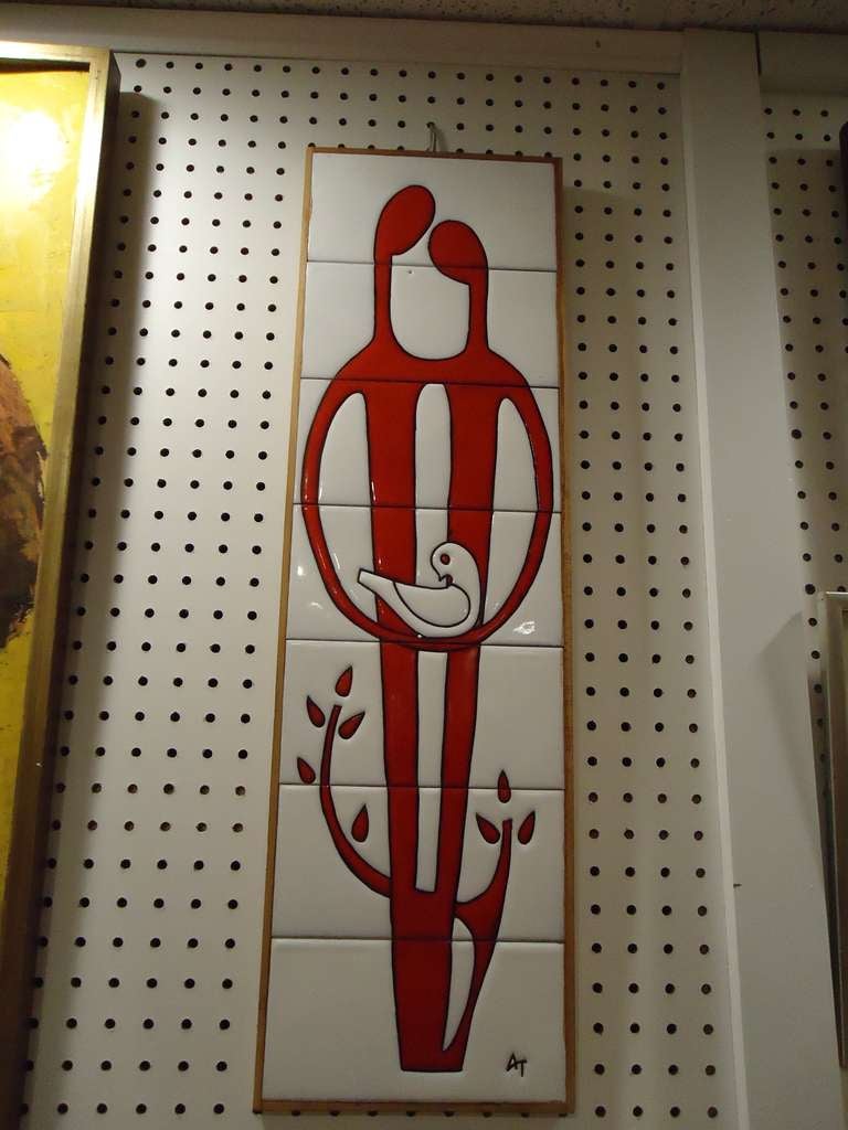 Large Mid-Century Modern Tile Art 9