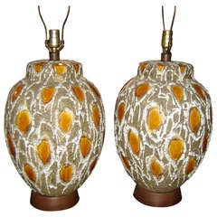 Pair of Ceramic Mid Century Lamps