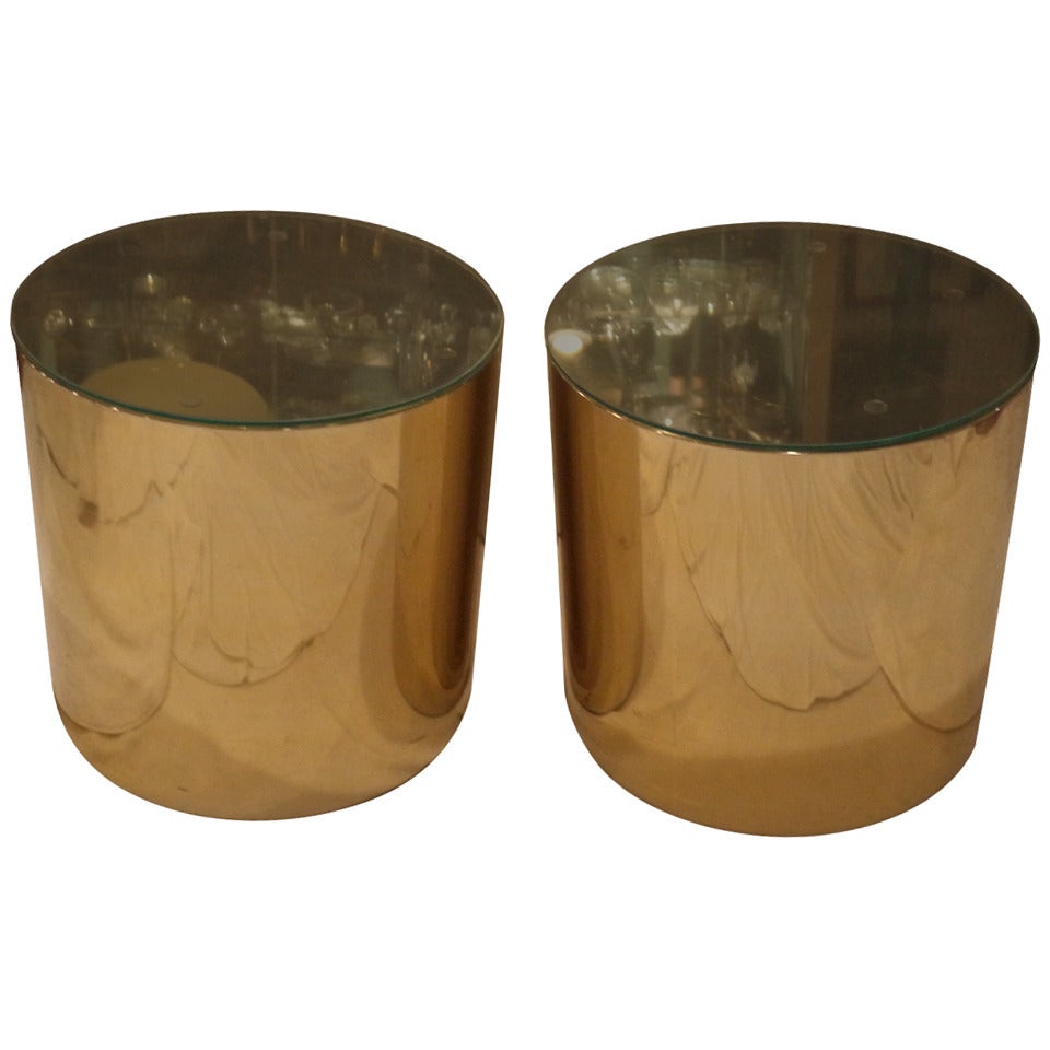 Paul Mayan for Habitat Brass Drum Side Tables