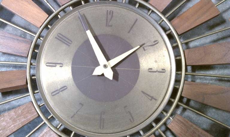 Mid-20th Century Mid Century Modern Starburst Wall clock