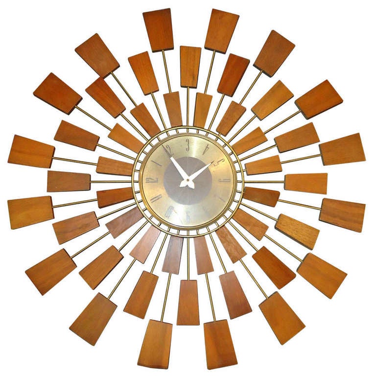 Large Modern Starburst Wall Clock at Brooke Rentoul blog