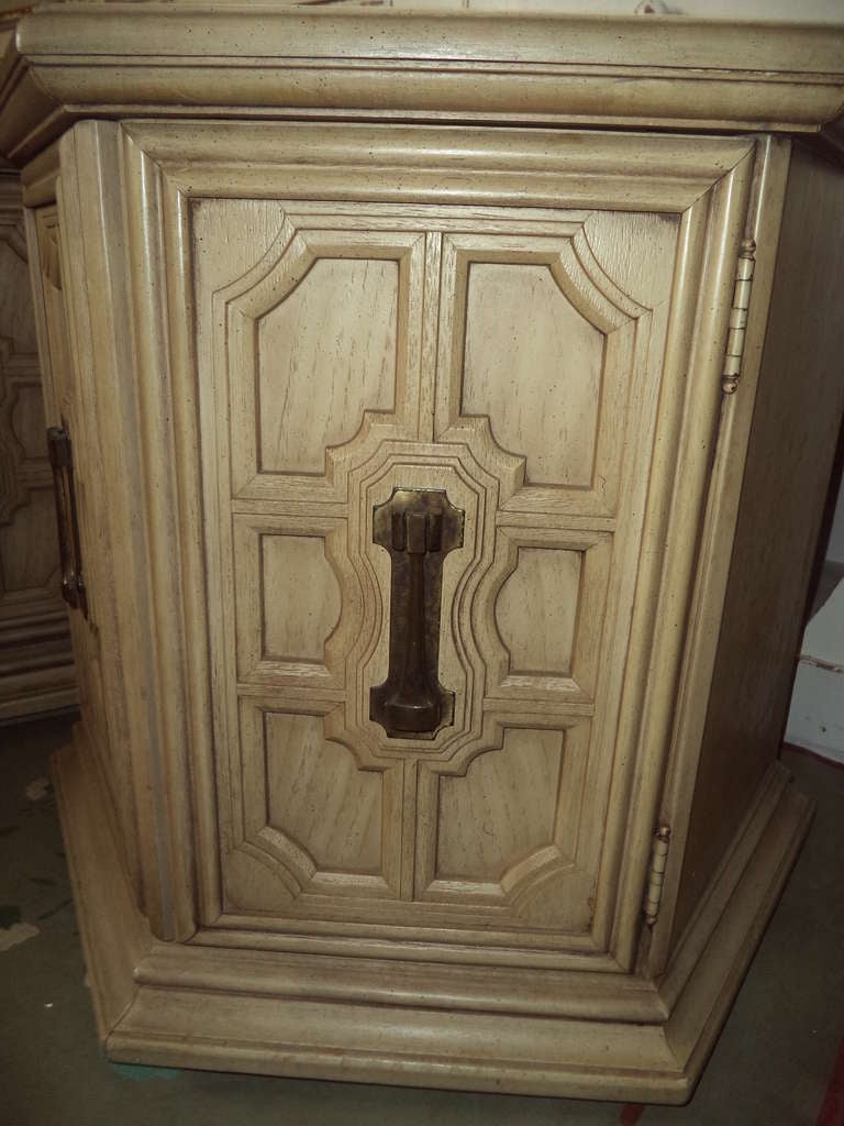 Pair of Hollywood Regency Hexagonal Cabinets 2