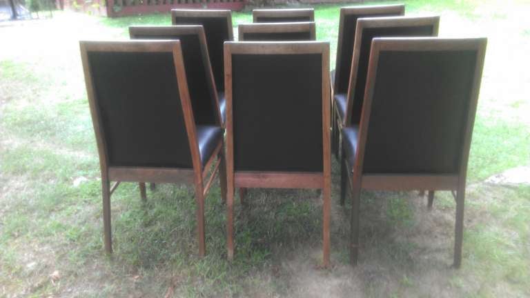 Walnut Set of 9 Mid Century Modern Dining Chairs