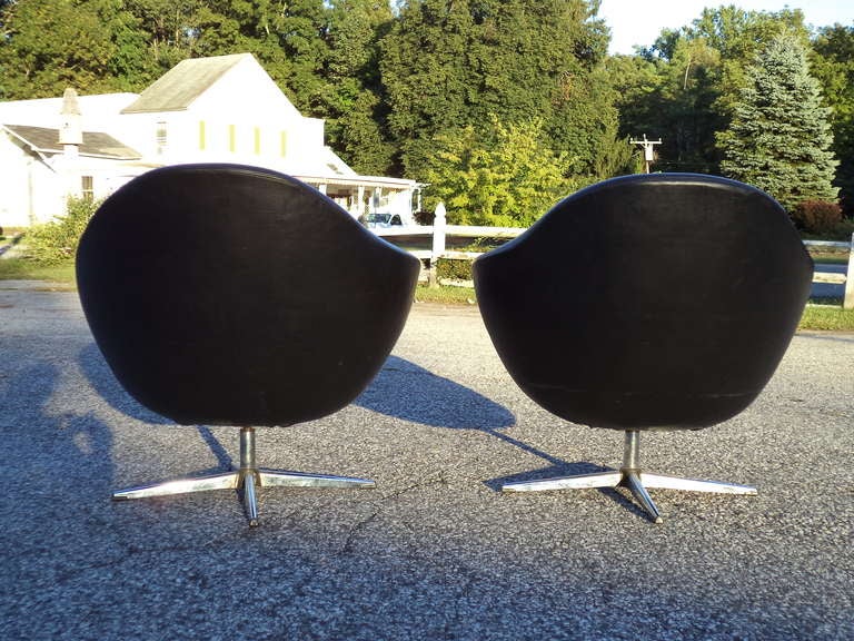 PVC Pair of Vintage Overman Swivel lounge chairs