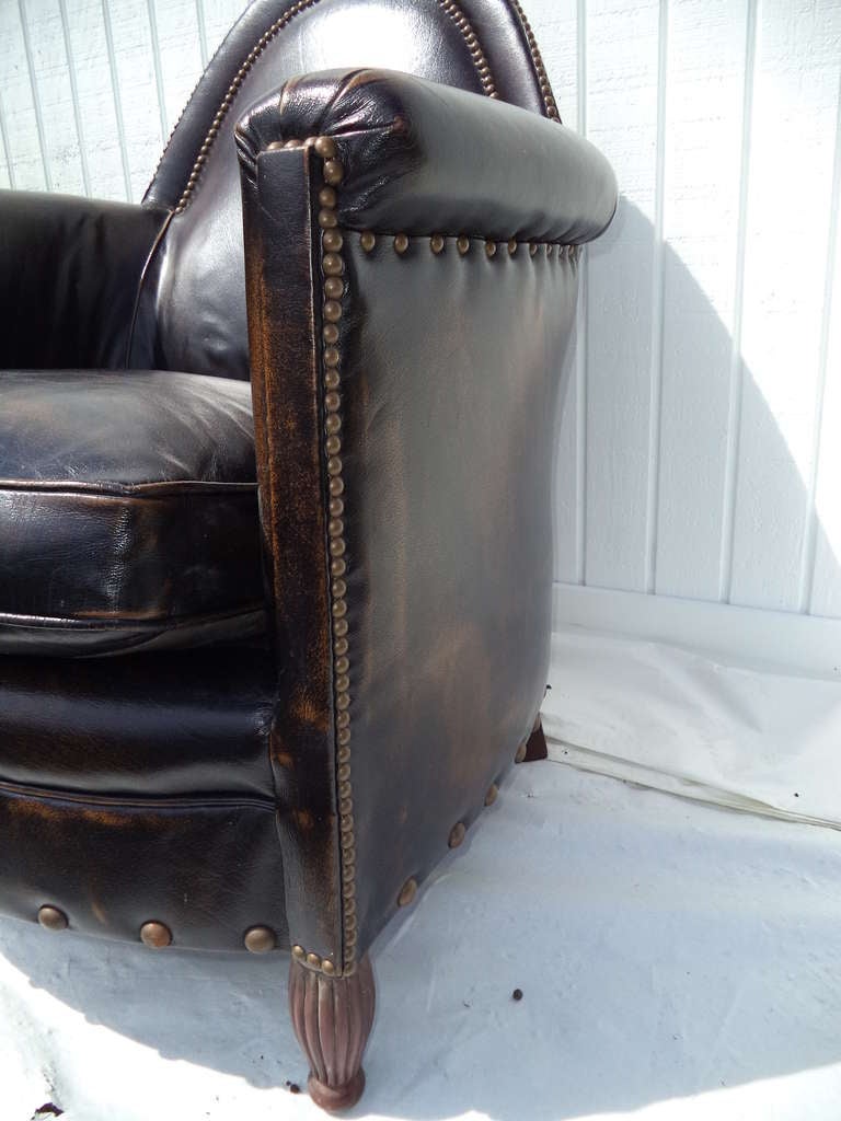 American Pair of Bradington Young Leather Club Chairs