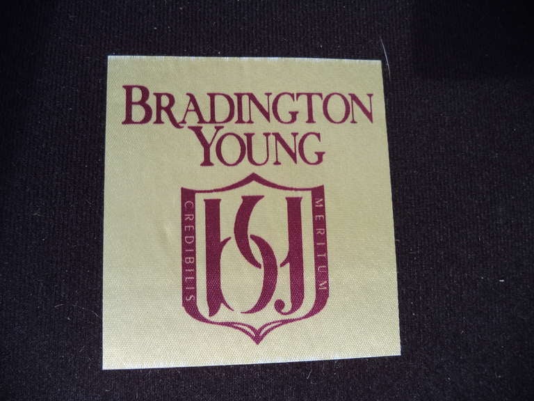 Pair of Bradington Young Leather Club Chairs In Excellent Condition In Redding, CT
