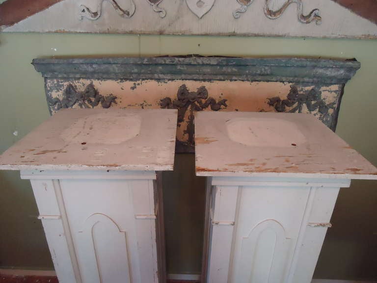 Painted Pair of Monumental Farmhouse Country Columns or Pedestals