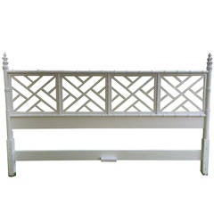 Hollywood Regency Chinoiserie Faux Bamboo King Headboard