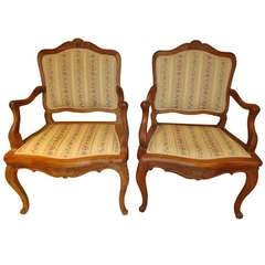 Pair of French Louis XV Style Armchairs 1