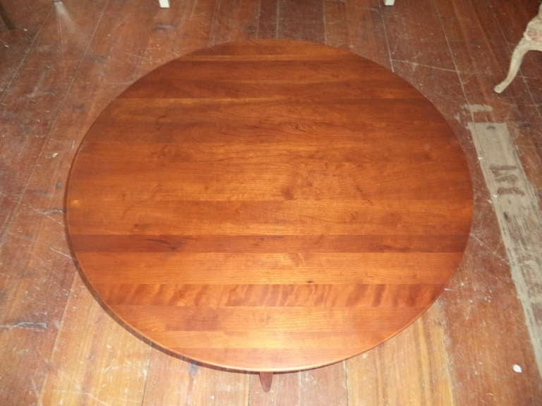 Wood Round Mid Century Coffee Table