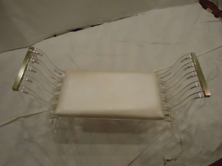 Hollywood Regency Lucite Bench 1