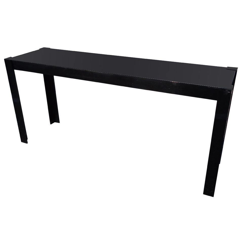 Mid Century Black Lucite Sofa Table at 1stDibs