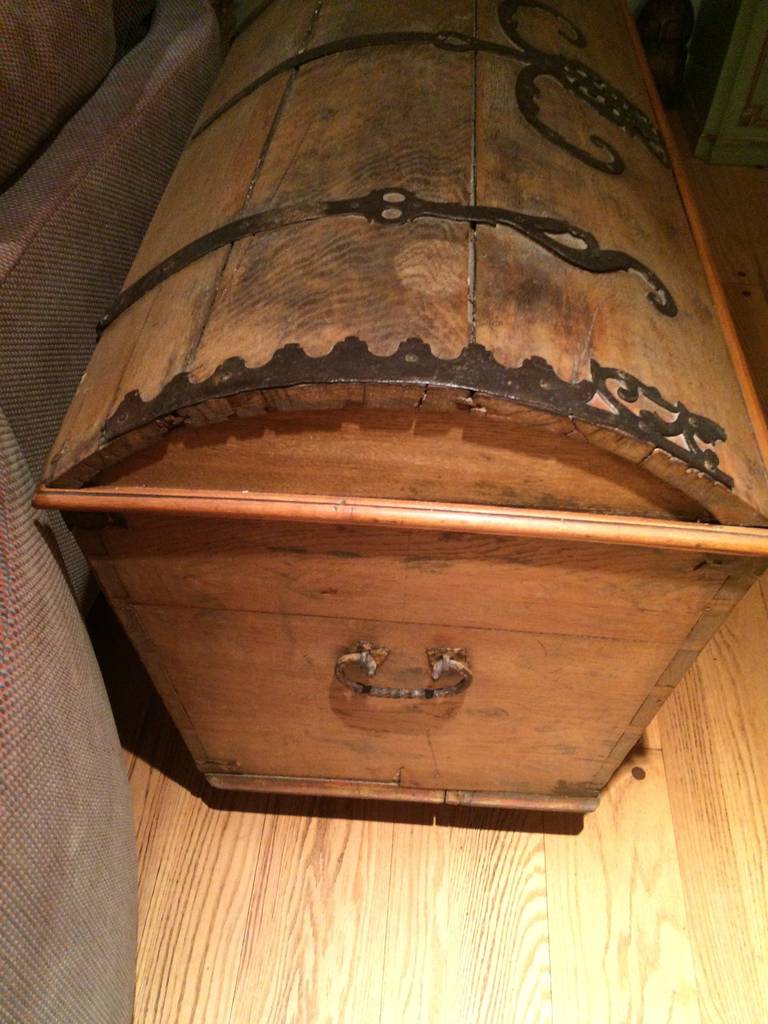 Large 18th Century Dome Trunk with Ornate Ironwork 3
