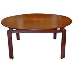 Danish Modern France and Son Walnut Round Coffee Table
