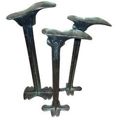 Set of Three Antique Cast Iron Cobbler Stands, circa 1800
