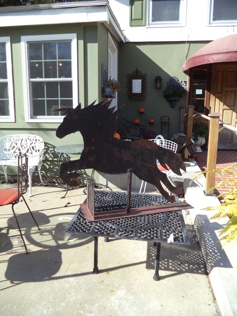 Large Iron Sheet Horse Sculpture In Excellent Condition In Redding, CT