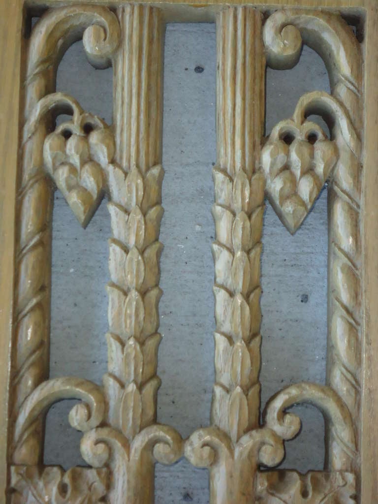 Oak Pair of French Art Deco Panels