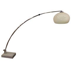 Mid Century Arc Floor Lamp In Chrome With White Marble Base For Mid Century Arc Floor Lamp In Chrome With White Marble Base For At 1stdibs