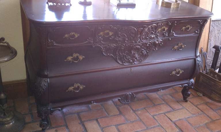 Pair of Solid Mahogany Carved Twin Beds by R.J.Horner and Co. 3
