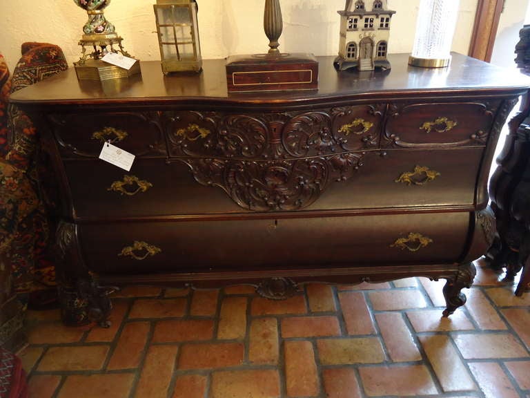 Pair of Solid Mahogany Carved Twin Beds by R.J.Horner and Co. 2